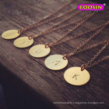 Wholesale High Quality Zinc Alloy Engrave Letter Pendant Necklace